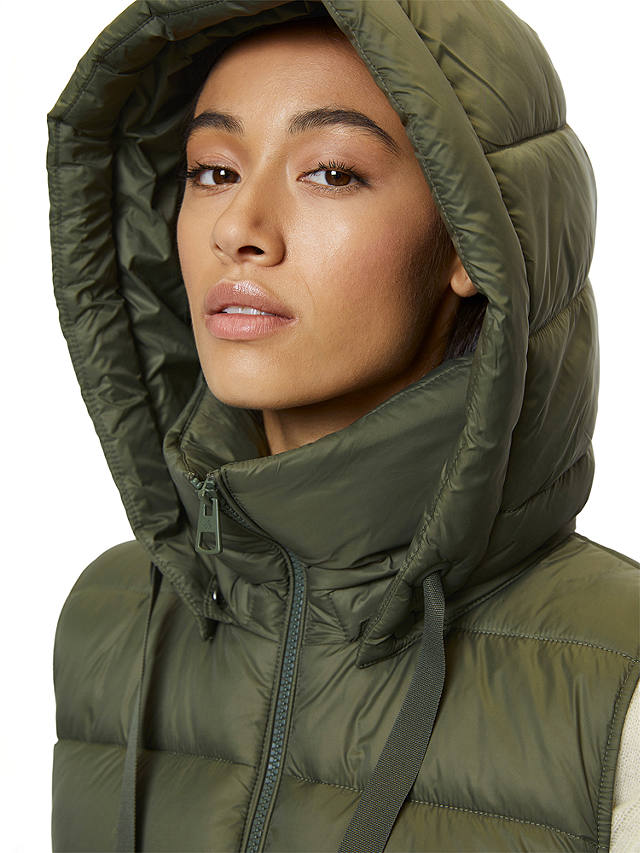 Marc O'Polo Hooded Puffer Quilt Gilet, Olive Crop