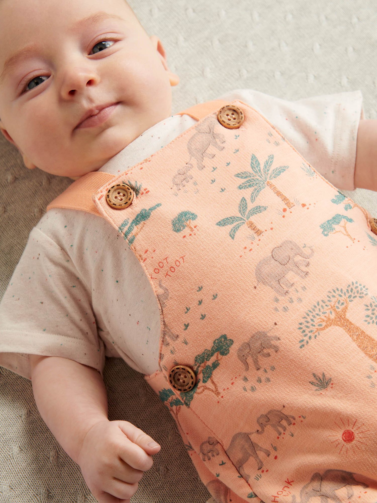 Buy Purebaby Baby Organic Cotton Safari Overall & T-Shirt Set, Elephant Print Online at johnlewis.com