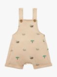 Purebaby Baby Organic Cotton Embroided Romper, Neutrals/Multi