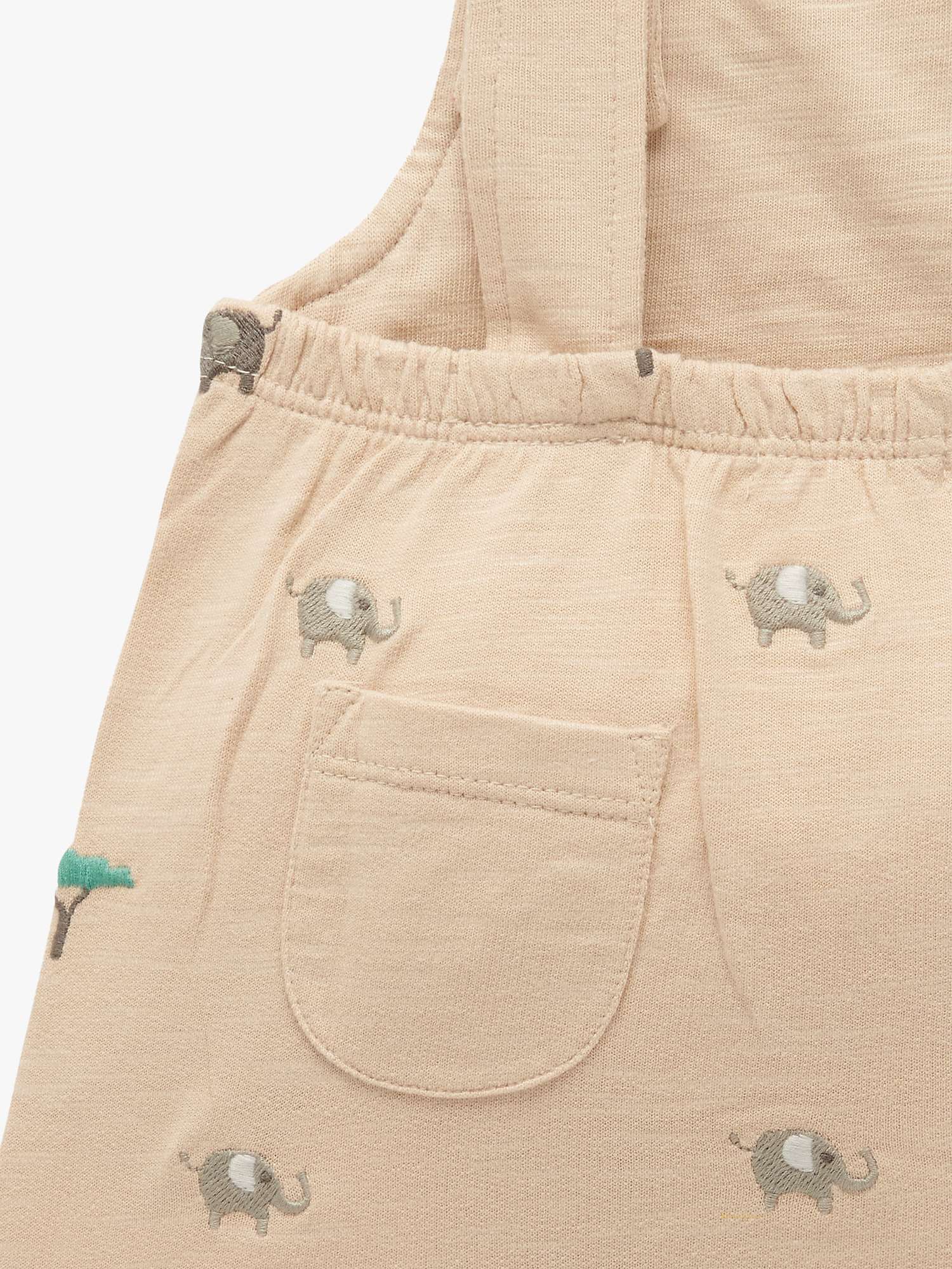 Buy Purebaby Baby Organic Cotton Embroided Romper, Neutrals/Multi Online at johnlewis.com