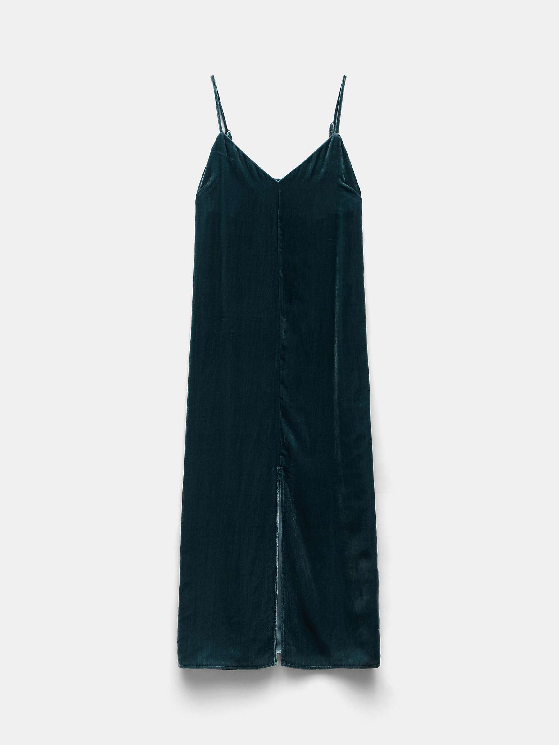 Buy HUSH Leila Split Velvet Midi Dress, Dark Blue Online at johnlewis.com