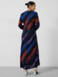 HUSH Theia Tie Dye Stripe Midaxi Dress, Multi