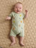 Purebaby Baby Organic Cotton Sananna Lion Applique Short Sleeve Growsuit, Desert