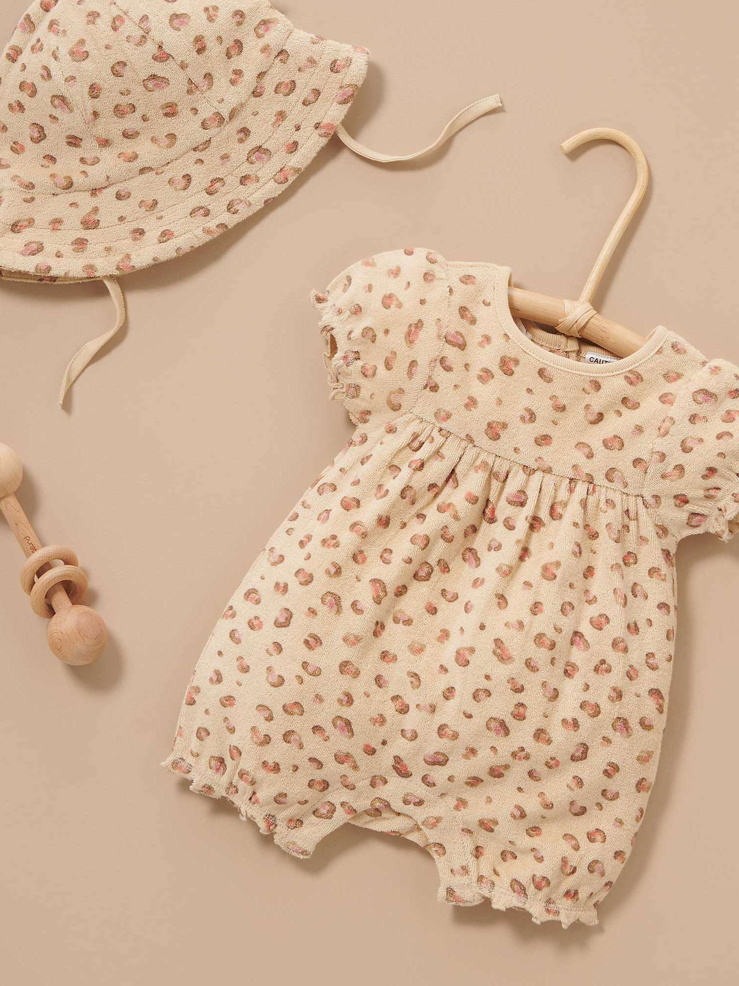 Buy Purebaby Baby Organic Cotton Animal Print Toweling Grow Suit, Multi Online at johnlewis.com