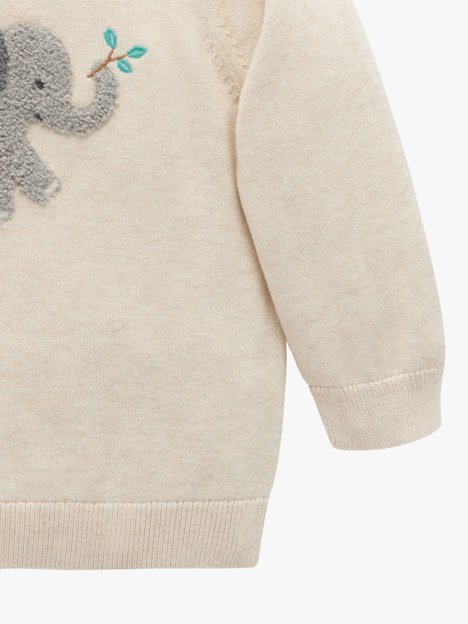 Buy Purebaby Baby Elephant Textured Jumper, Beige/Multi Online at johnlewis.com