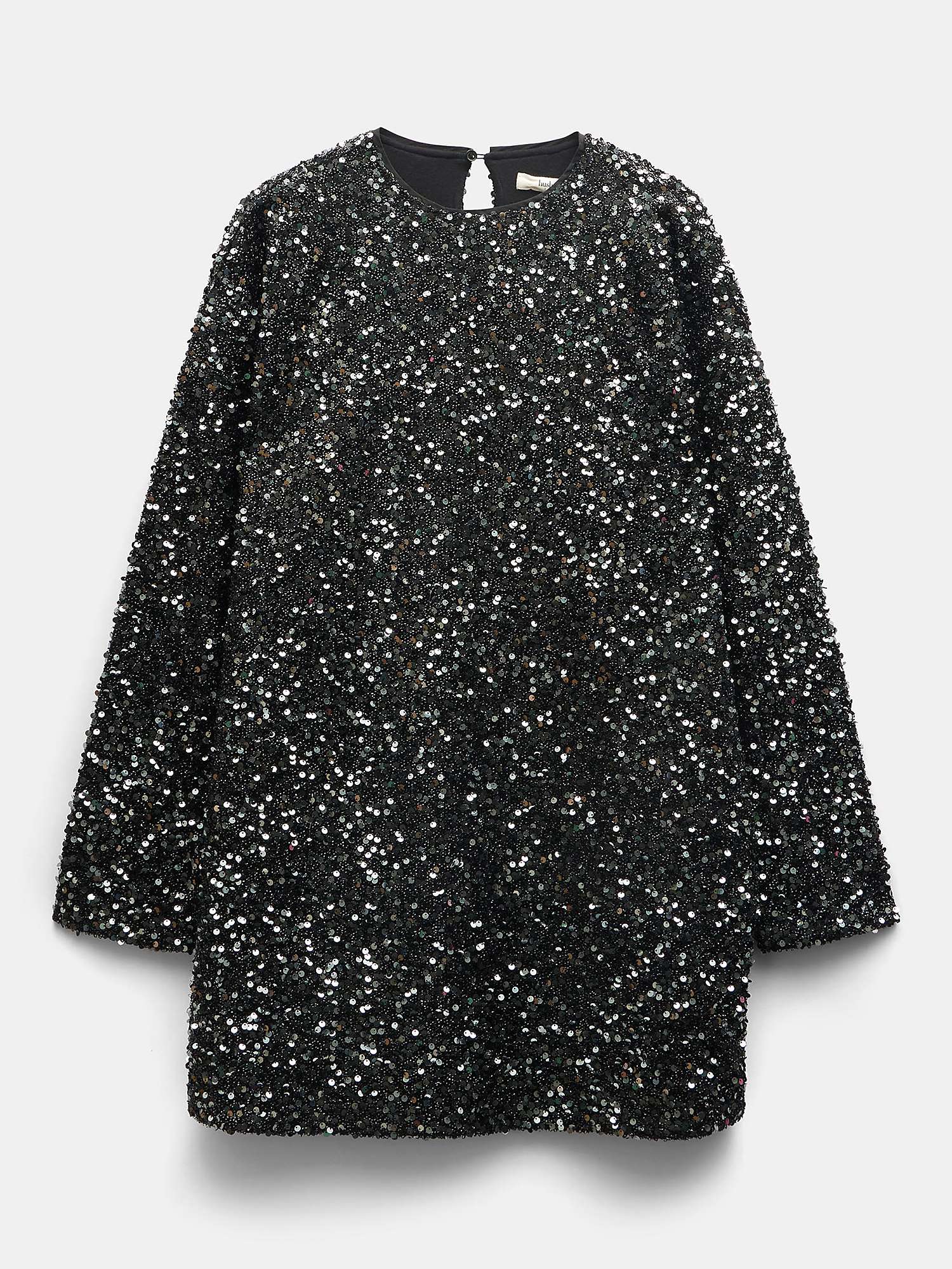 Buy HUSH Mischa Sequin Mini Dress, Black/Silver Online at johnlewis.com