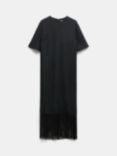 HUSH Hailey Fringed T-Shirt Dress, Black