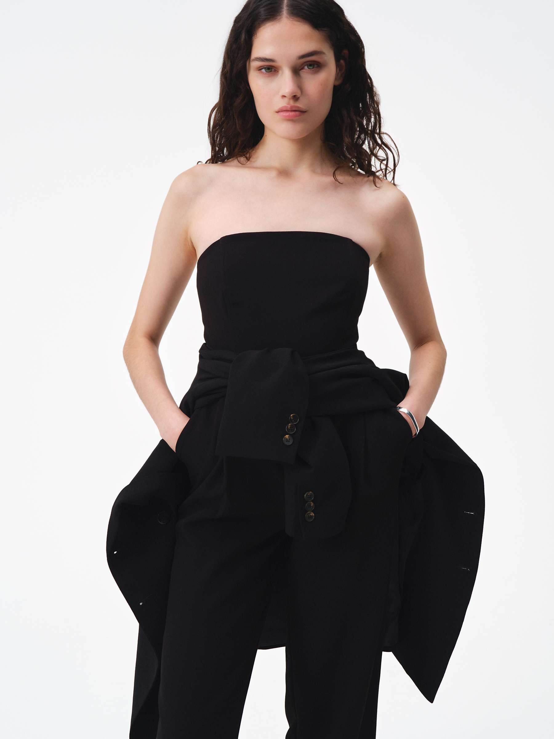 Buy HUSH Immy Strapless Jumpsuit, Black Online at johnlewis.com