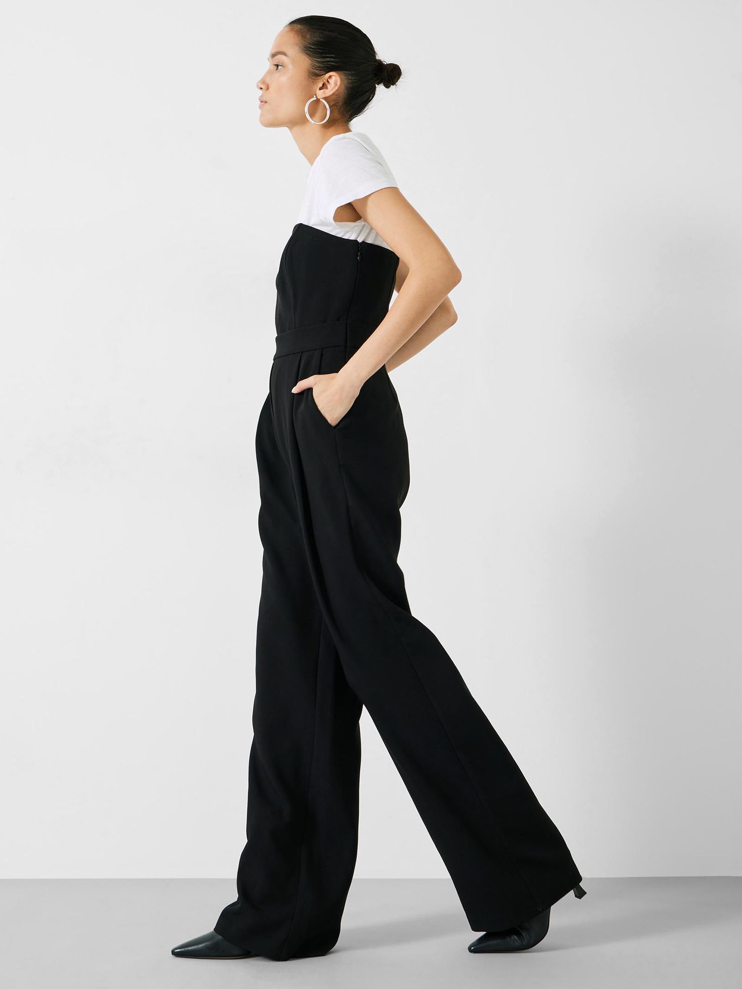 Buy HUSH Immy Strapless Jumpsuit, Black Online at johnlewis.com
