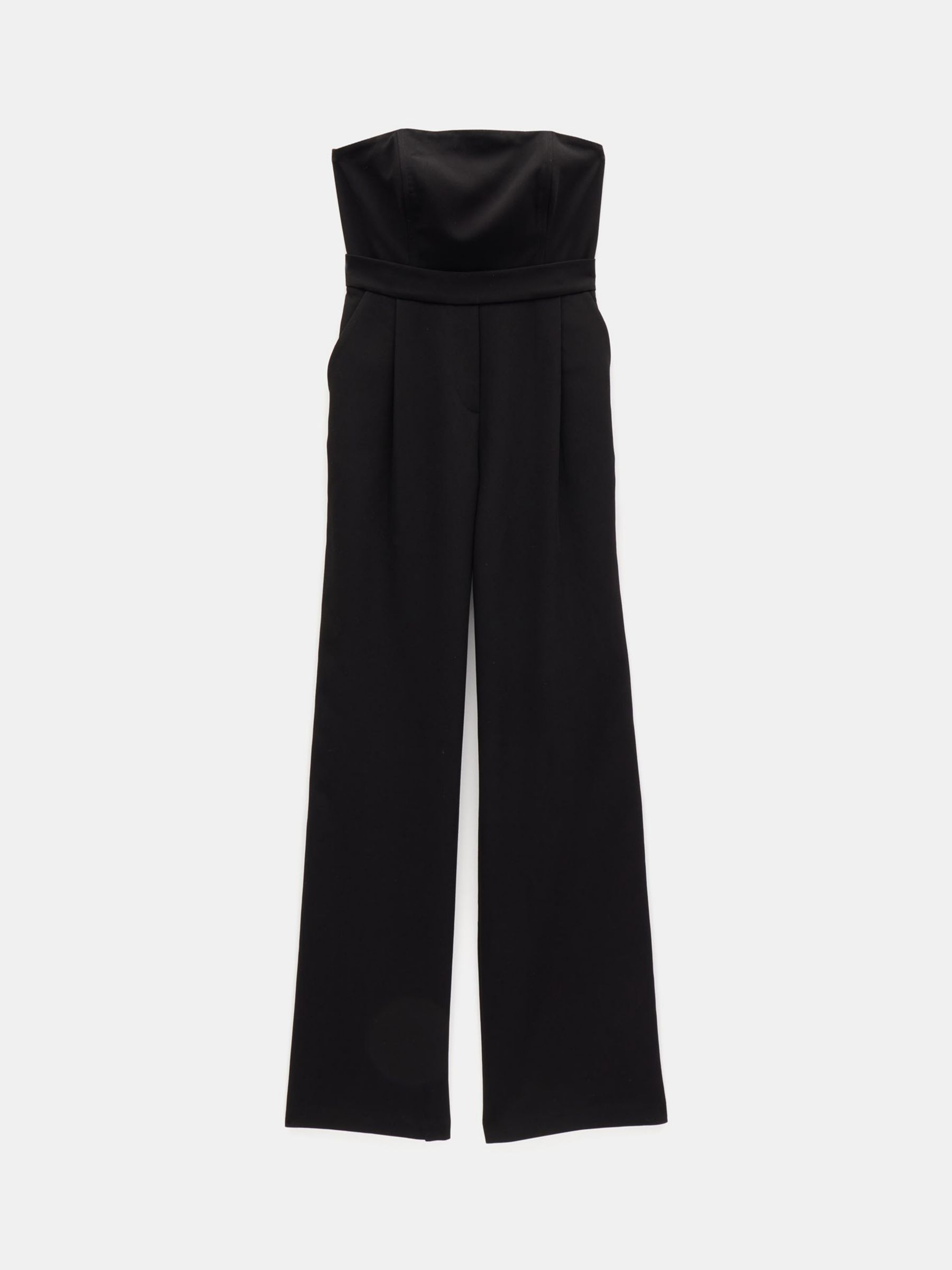 HUSH Immy Strapless Jumpsuit, Black at John Lewis & Partners