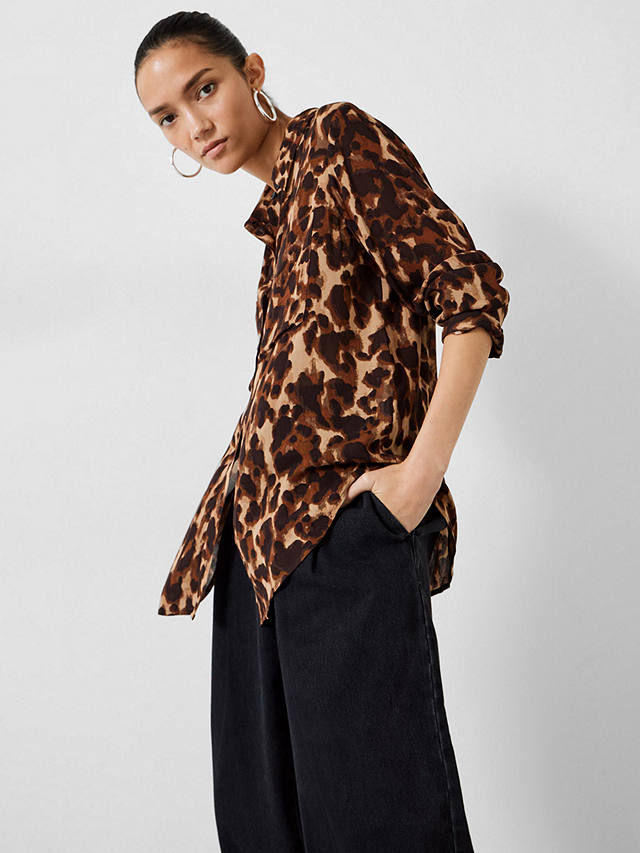 HUSH Nataliyah Leopard Watercolour Shirt, Multi