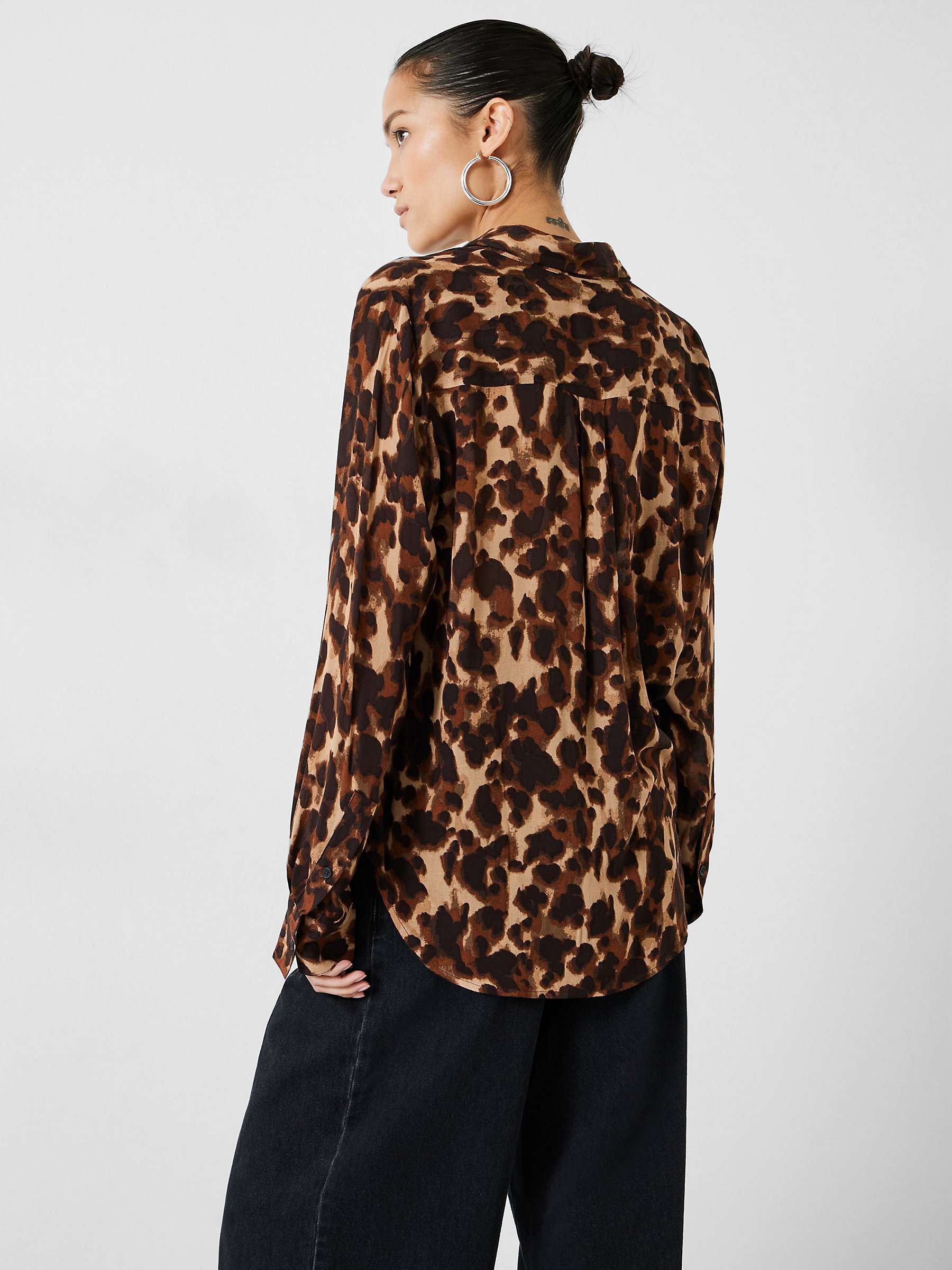 Buy HUSH Nataliyah Leopard Watercolour Shirt, Multi Online at johnlewis.com