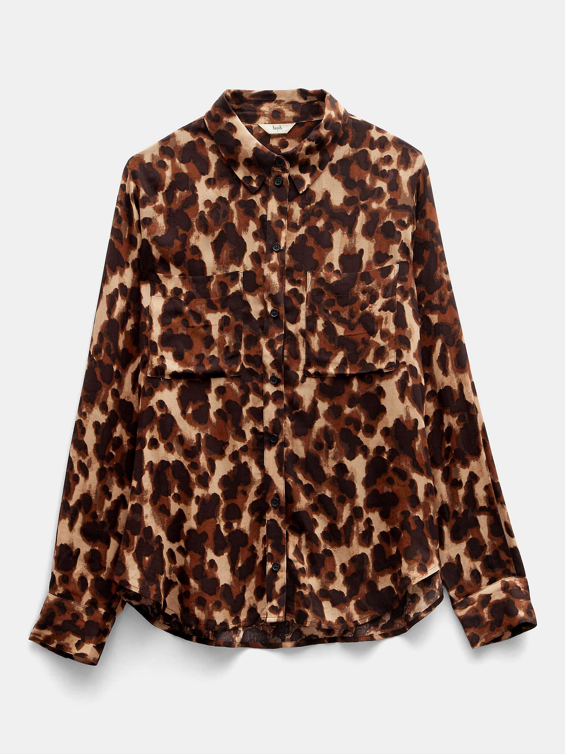 Buy HUSH Nataliyah Leopard Watercolour Shirt, Multi Online at johnlewis.com