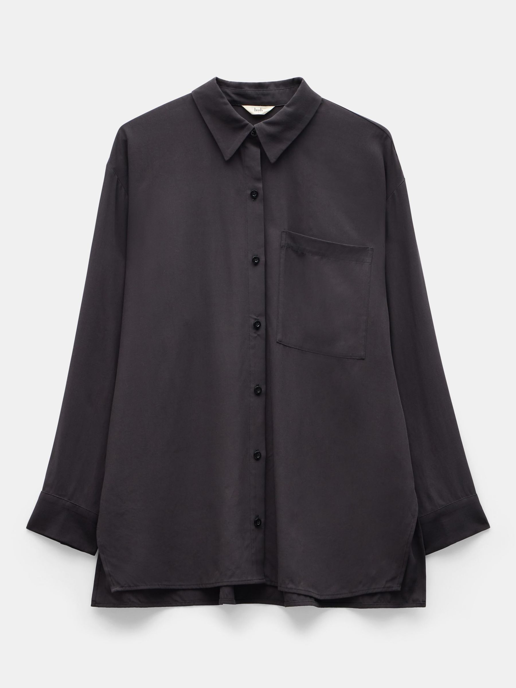HUSH Nicole Relaxed Fit Shirt, Navy at John Lewis & Partners