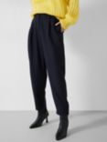 HUSH Ruby Wool Blend Check Trousers, Navy/Multi