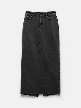 HUSH Rylie Denim Maxi Skirt, Washed Black