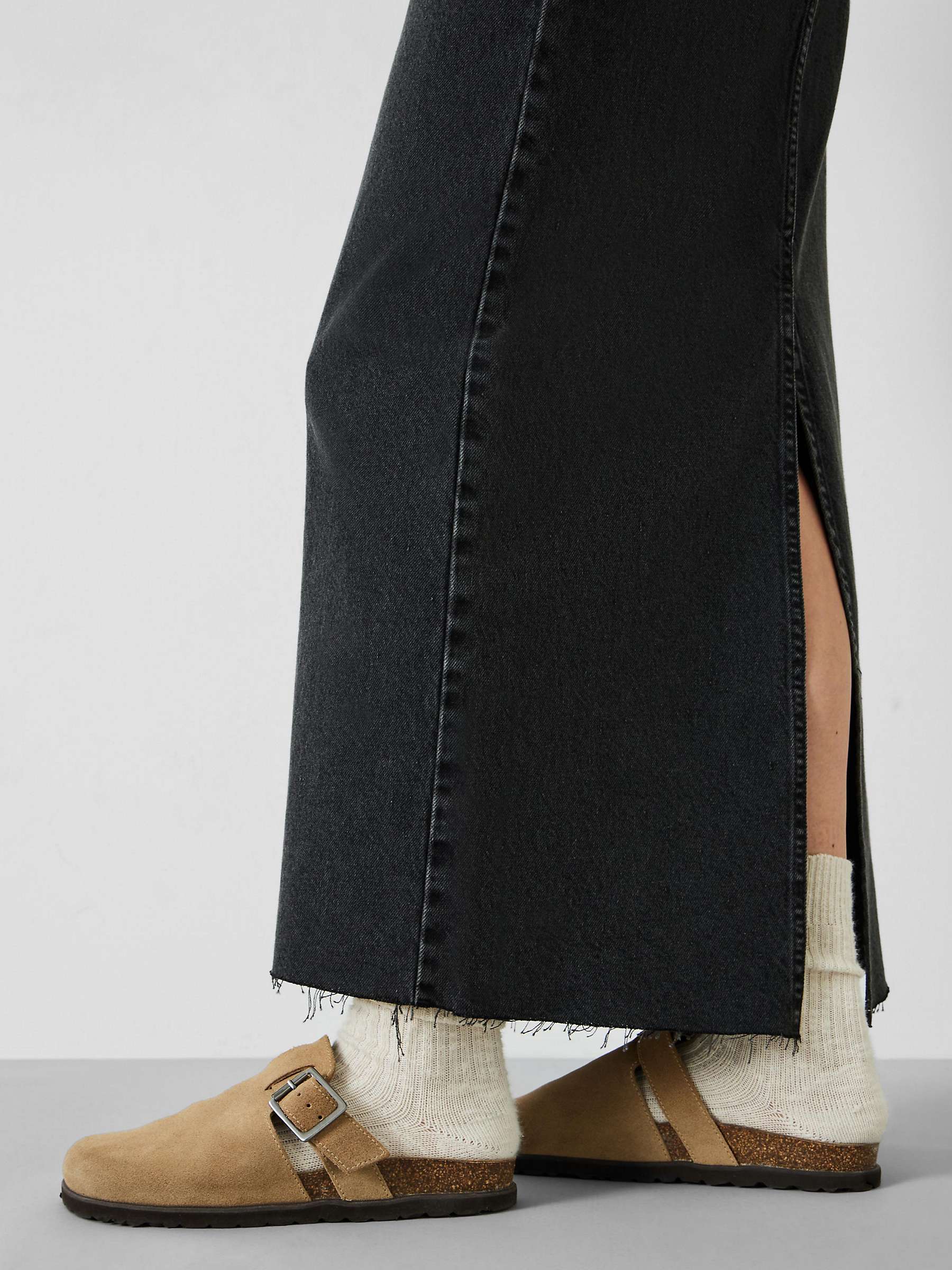 Buy HUSH Rylie Denim Maxi Skirt, Washed Black Online at johnlewis.com
