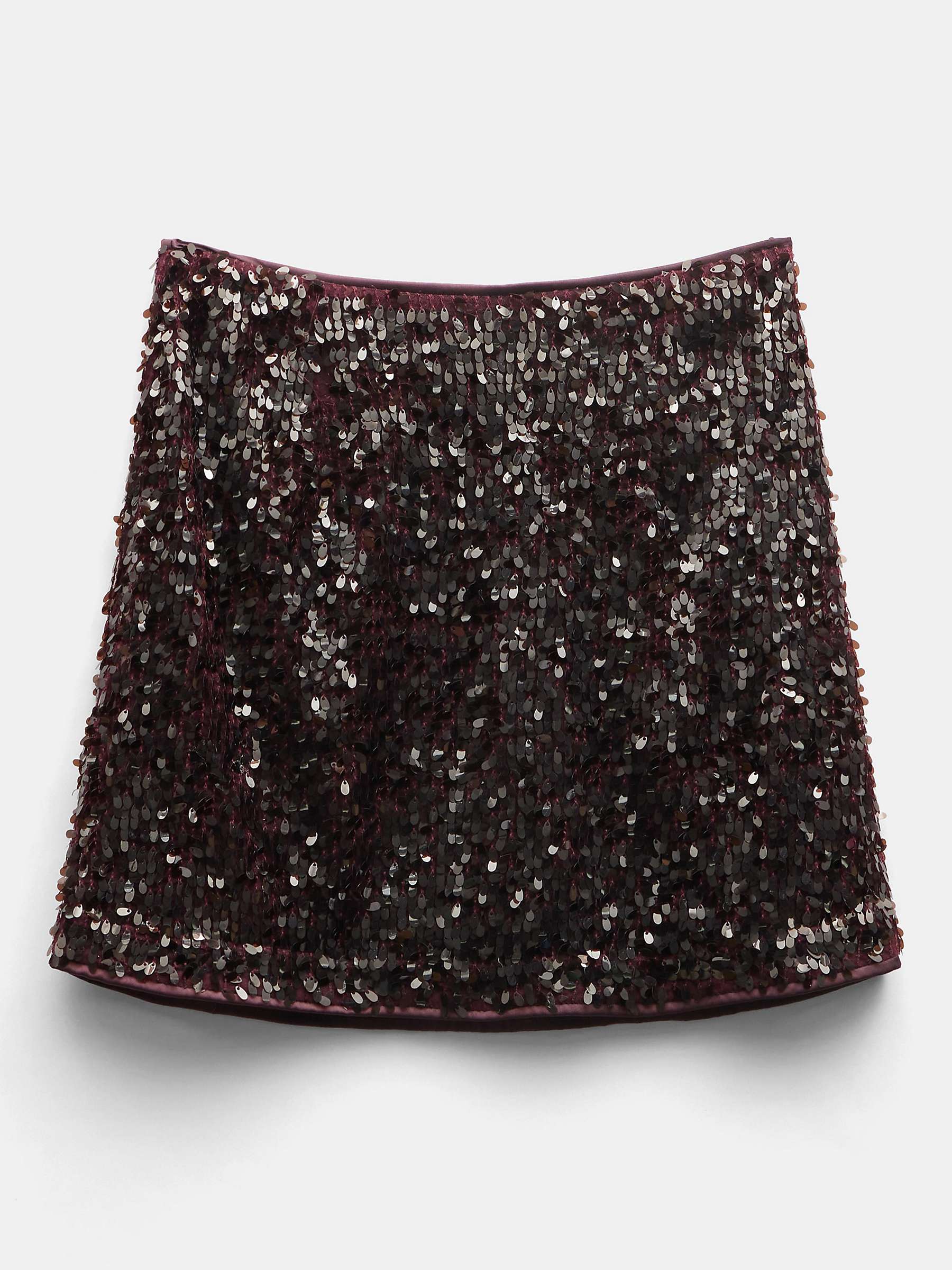 Buy HUSH Zarina Sequin Mini Skirt, Chocolate Online at johnlewis.com
