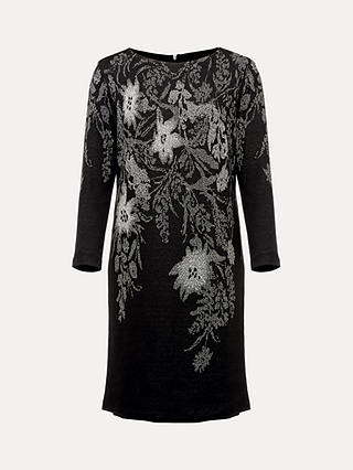 Phase Eight Loreina Floral Print Dress, Black/White