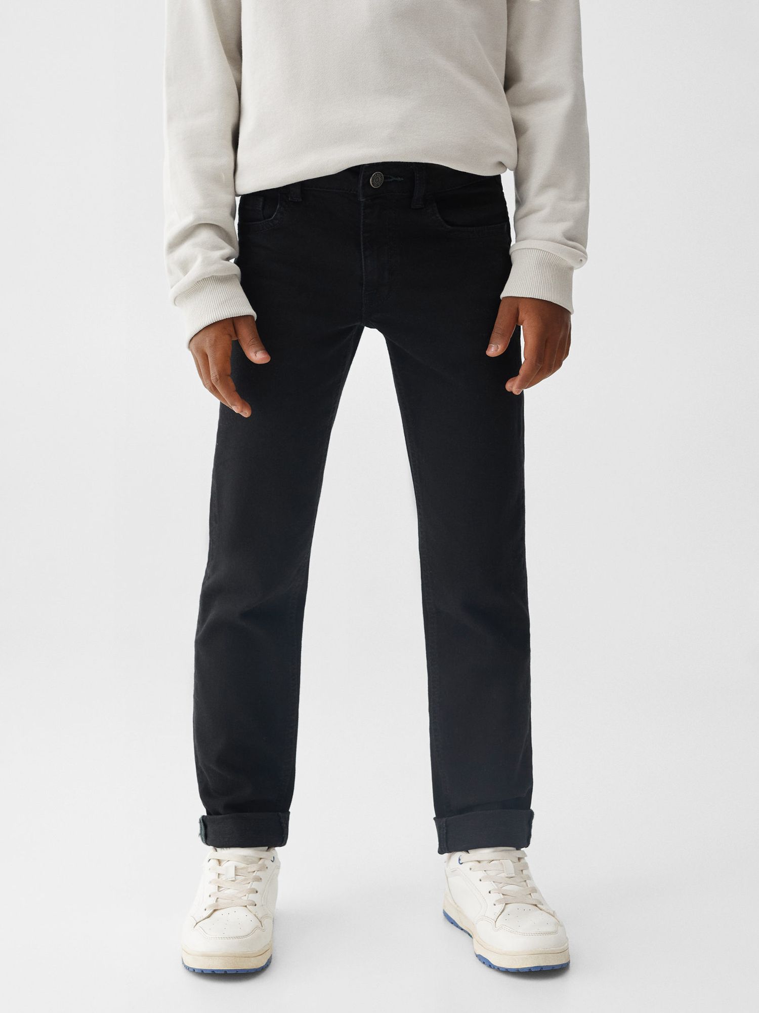 Mango Kids' Regular Fit Jeans, Black at John Lewis & Partners