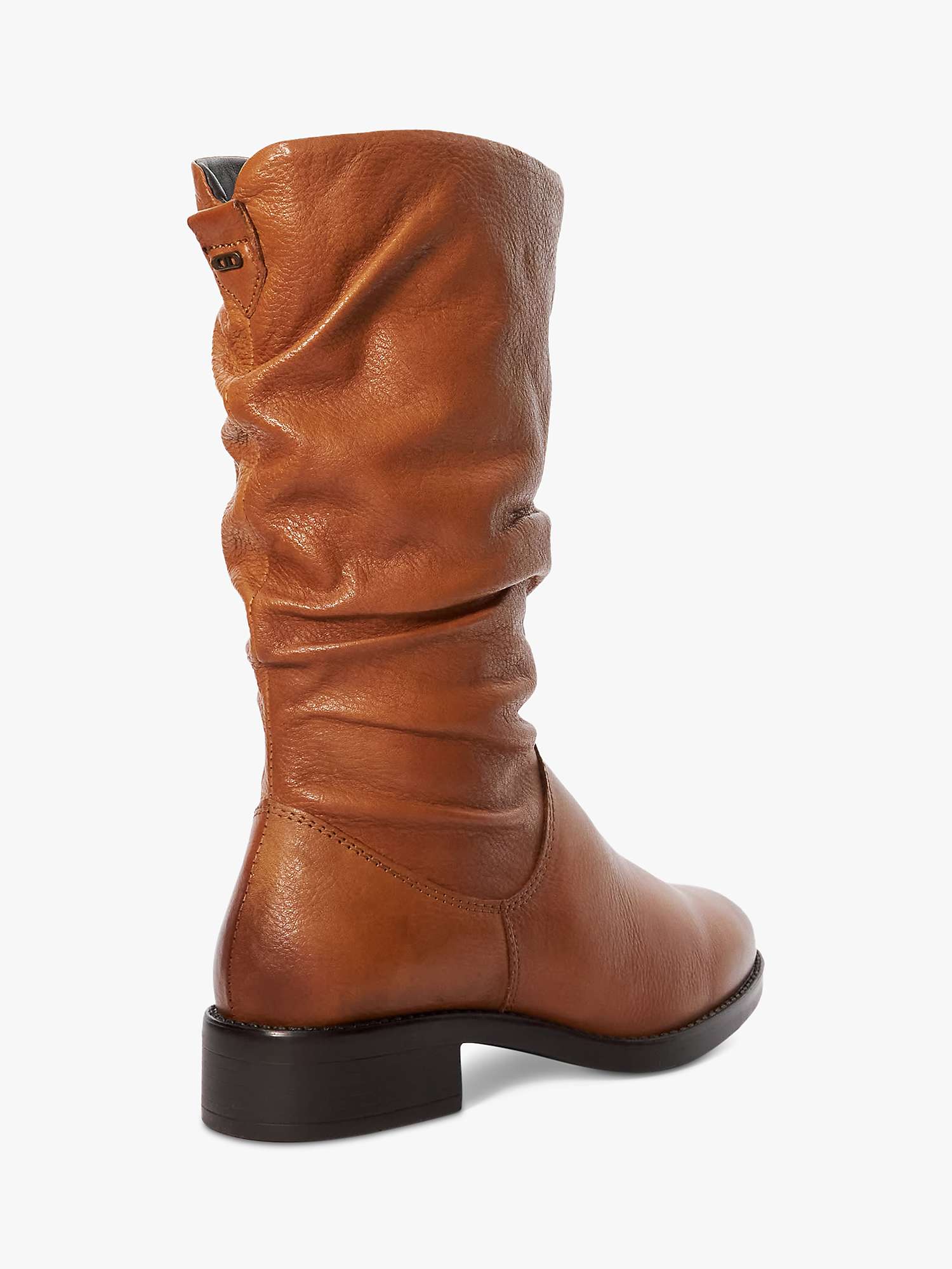 Buy Dune Tyling Leather Ruched Calf Boots Online at johnlewis.com