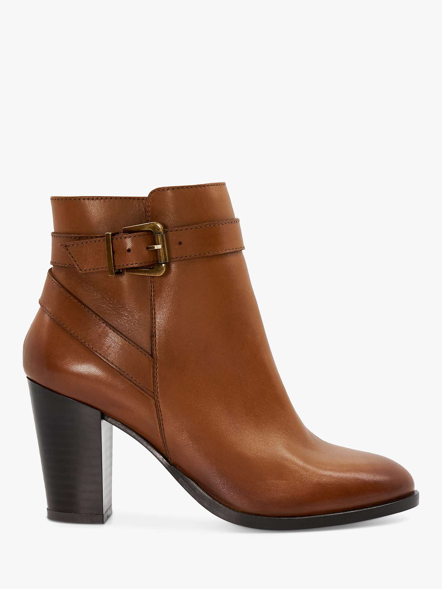 Buy Dune Philippa 2 Leather Block Heel Ankle Boots Online at johnlewis.com