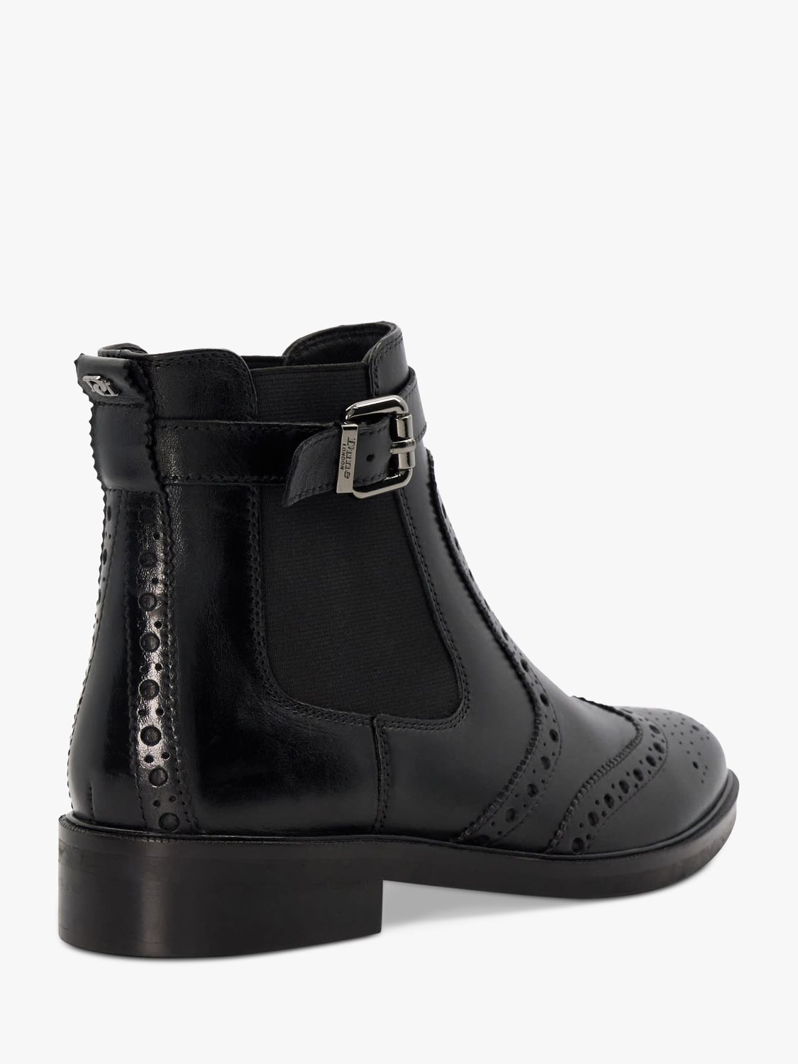 Dune Question Leather Buckle Ankle Boots, Black, EU36