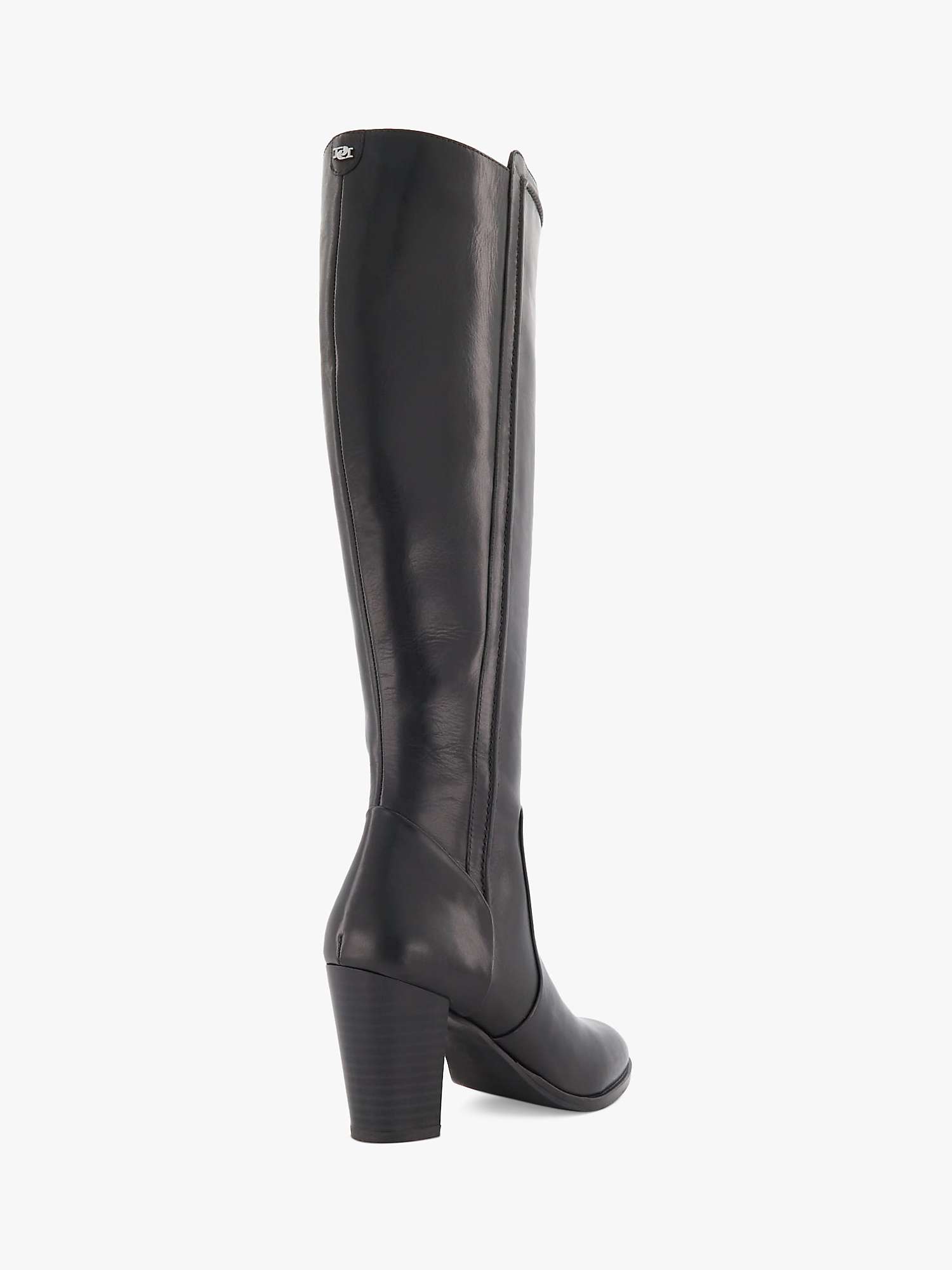 Dune Tippy 2 Leather Knee High Boots, Black at John Lewis & Partners