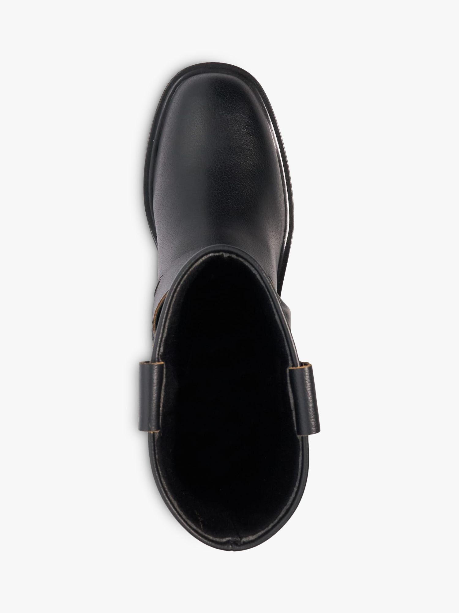 Buy Dune Pally Leather Low Biker Boots, Black Online at johnlewis.com