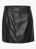 A-VIEW Stephanie Mini Leather Skirt, Black