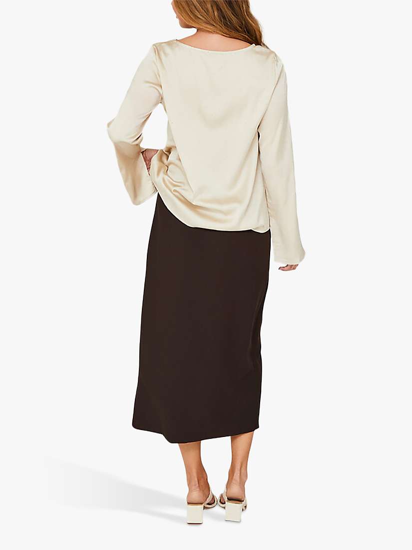 Buy A-VIEW Annali Midi Skirt, Dark Brown Online at johnlewis.com