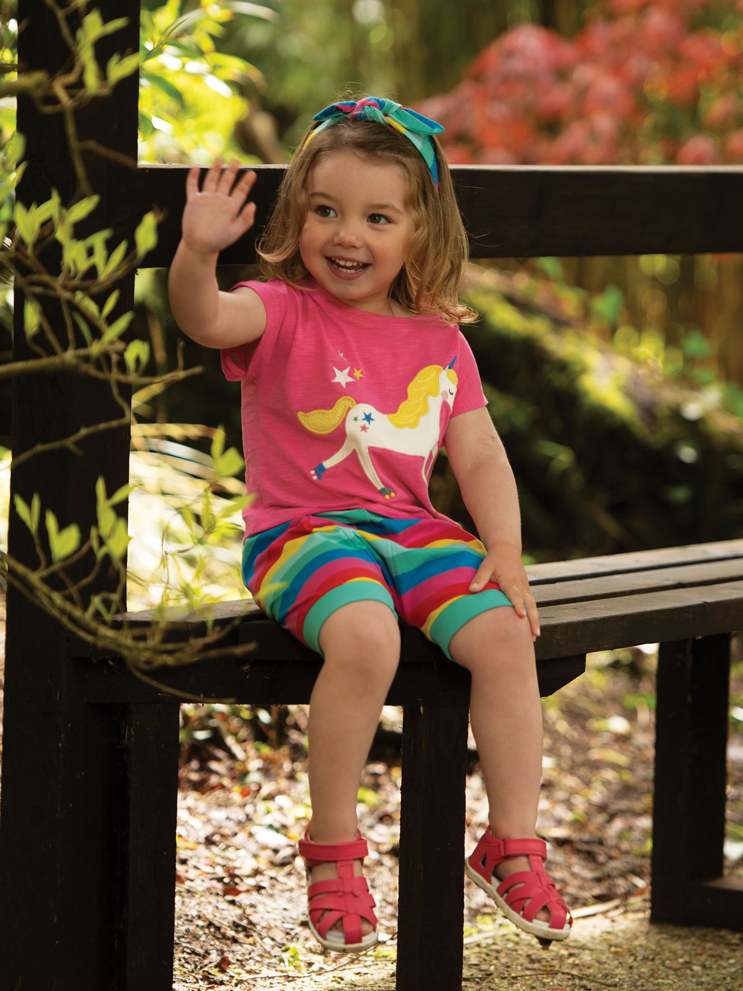 Frugi Baby Organic Cotton Sophia Slub Applique T-Shirt, Flamingo/Unicorn, 0-3 months