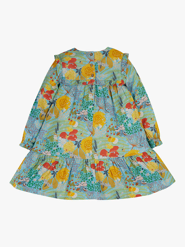 Frugi Kids' Kew Gardens Orla Long Sleeve Dress, Woody Hollow