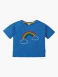 Frugi Kids' Organic Cotton Myla Jersey Applique T-Shirt, Cobalt/Rainbow, Cobalt/Rainbow