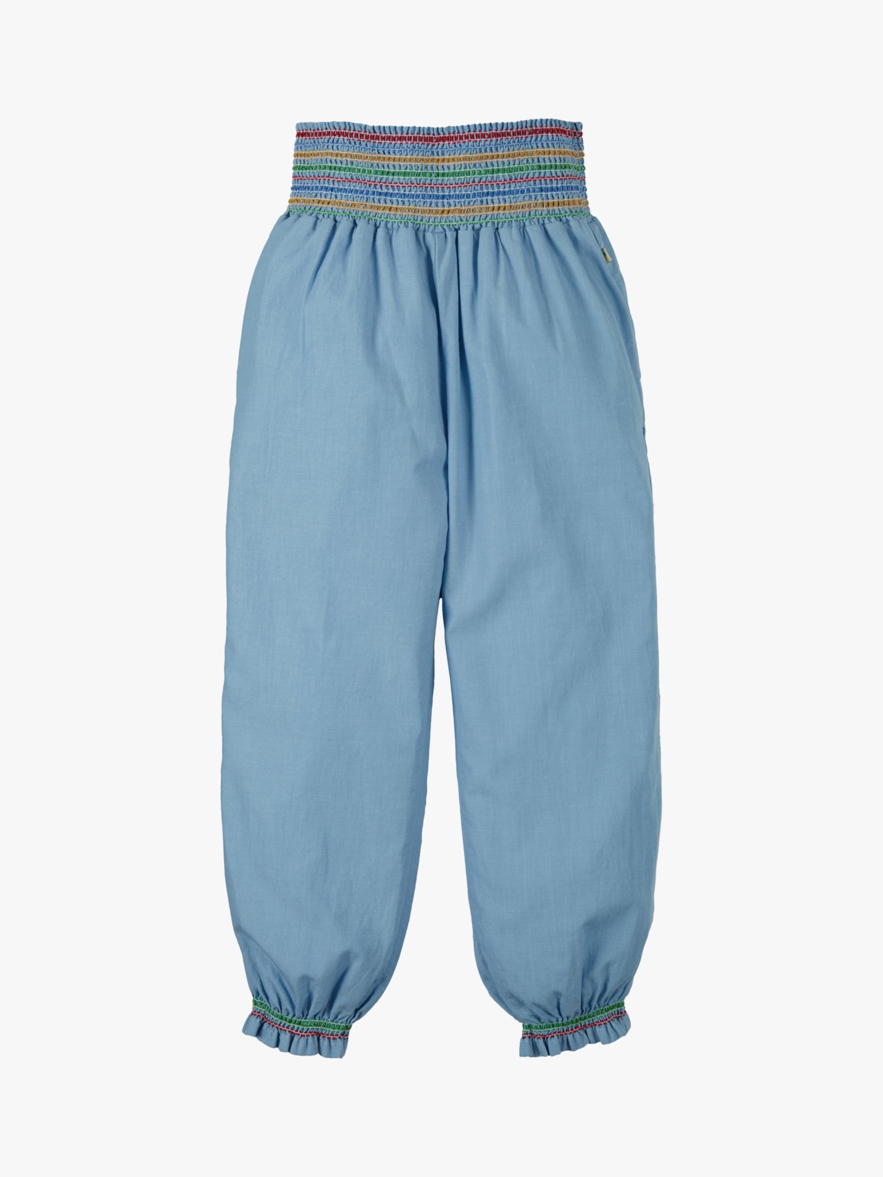 Frugi Kids' Hermione Organic Cotton Harem Trousers, Chambray, 7-8 years