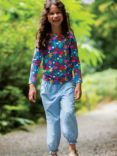 Frugi Kids' Hermione Organic Cotton Harem Trousers, Chambray, Chambray