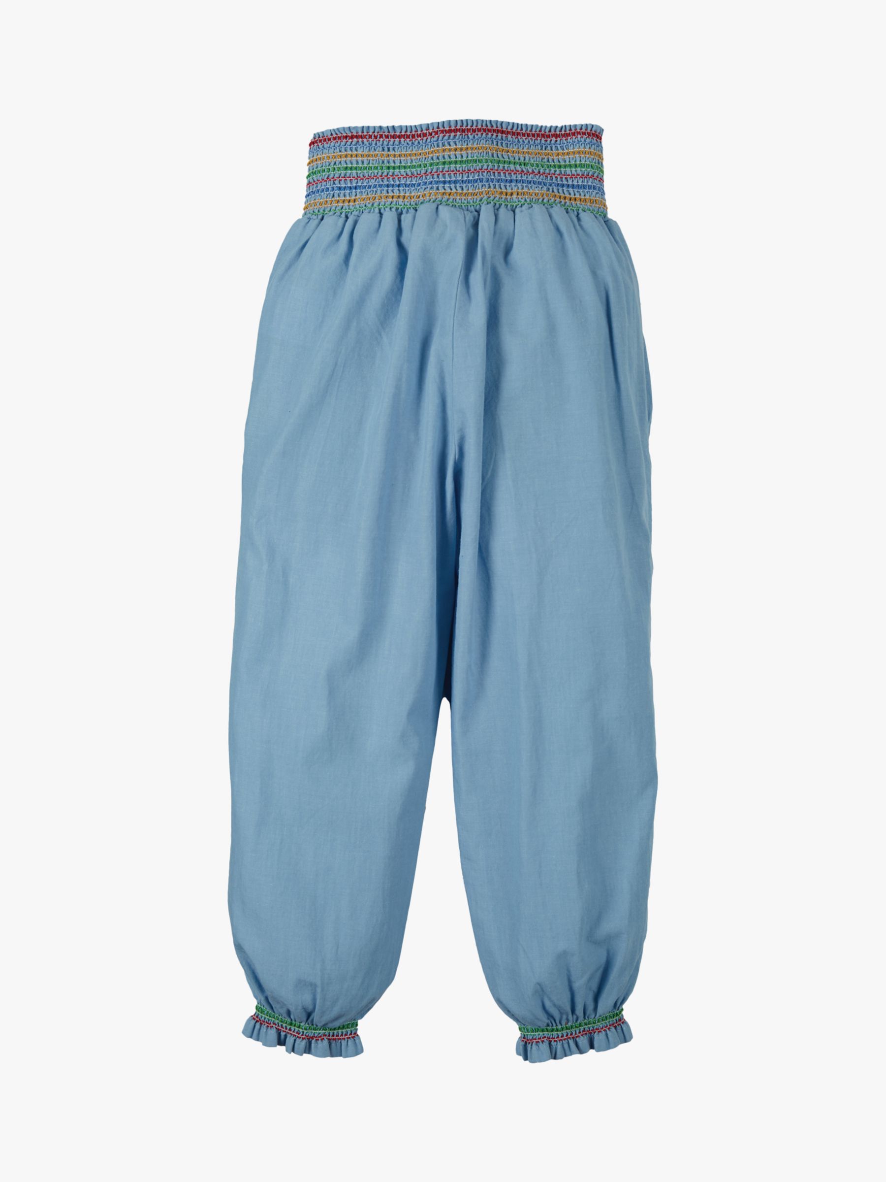 Frugi Kids' Hermione Organic Cotton Harem Trousers, Chambray, 7-8 years