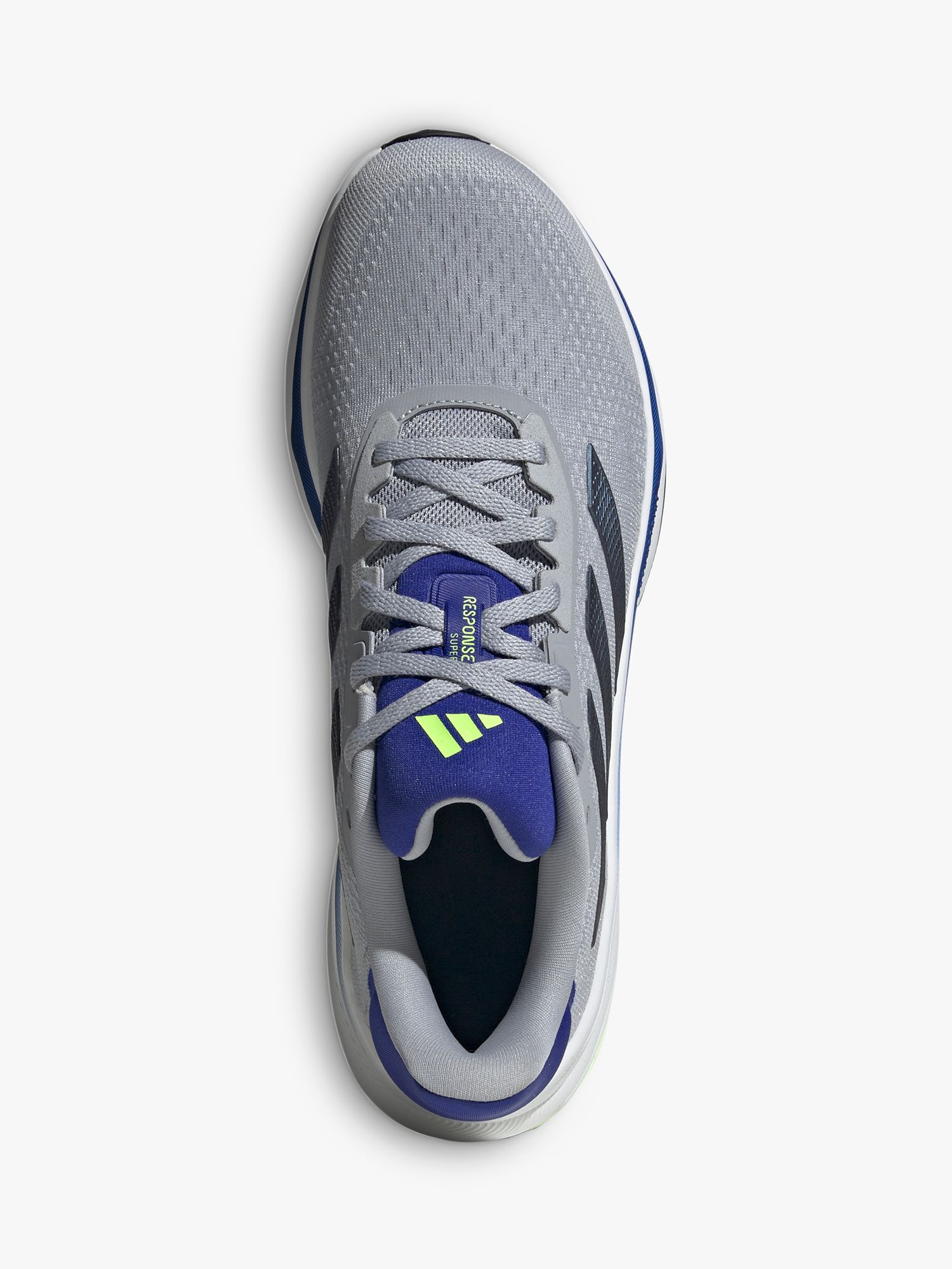 Buy adidas Response Super Men's Running Shoes, Silver/Green Online at johnlewis.com