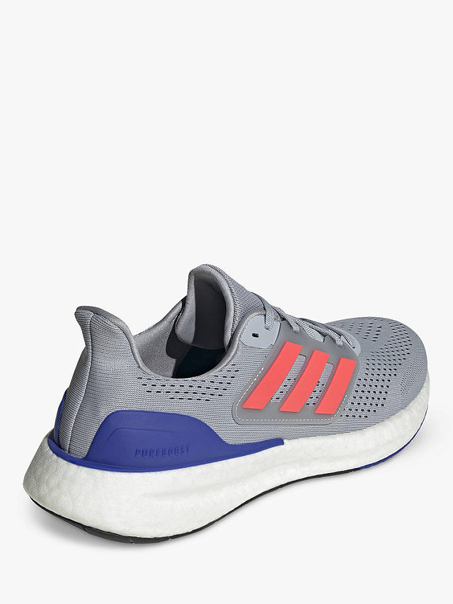 adidas Pureboost 23 Men's Running Shoes, Solar Red/ Blue