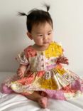 Purebaby Baby Organic Cotton Floral Patchwork Dress, Multi