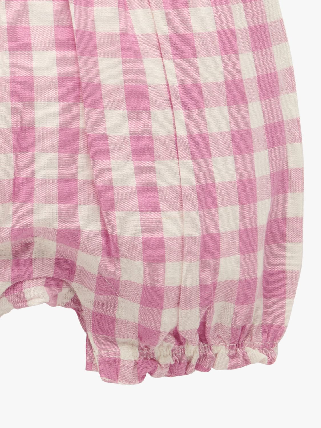 Buy Purebaby Baby Organic Cotton Blend Gingham Romper, Pink Online at johnlewis.com