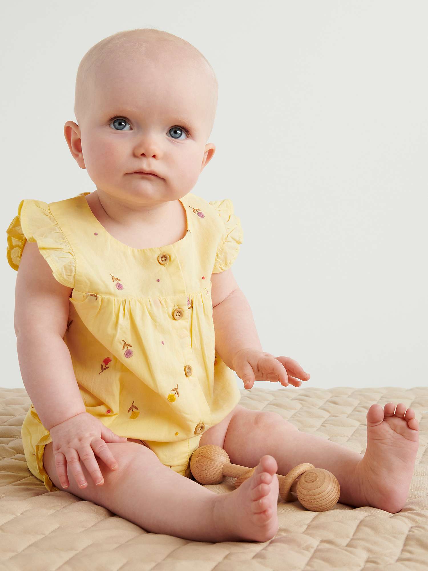 Buy Purebaby Baby Organic Cotton Embroided Floral Bodysuit, Tufted Floral Online at johnlewis.com