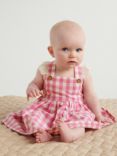 Purebaby Baby Organic Cotton Blend Gingham Pinafore Dress, Pink