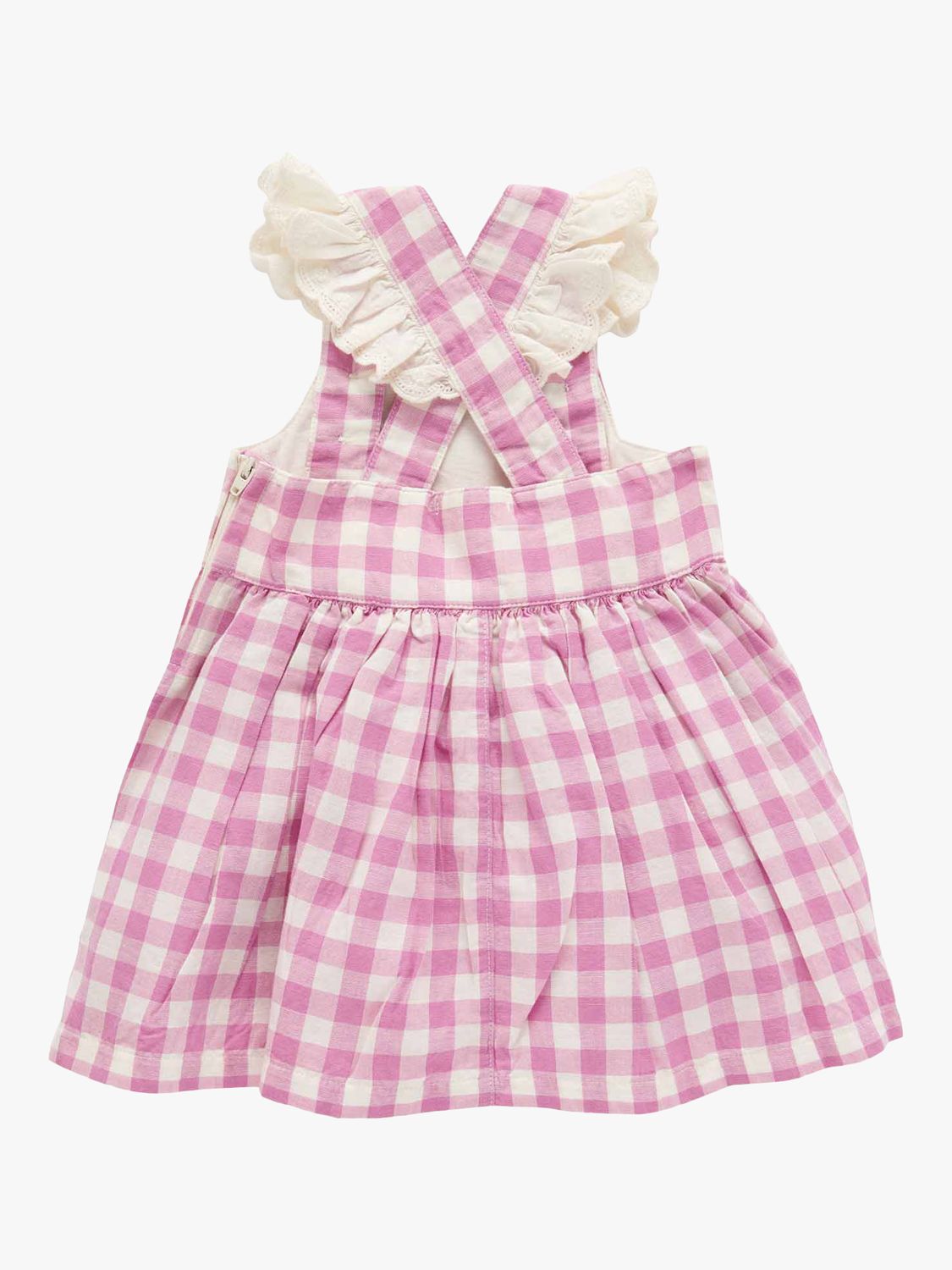 Buy Purebaby Baby Organic Cotton Blend Gingham Pinafore Dress, Pink Online at johnlewis.com
