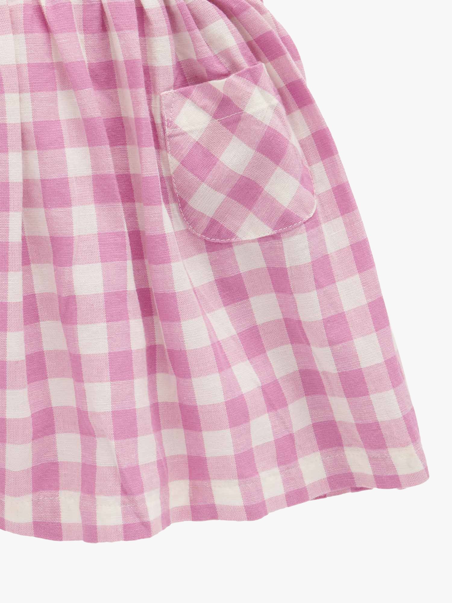 Buy Purebaby Baby Organic Cotton Blend Gingham Pinafore Dress, Pink Online at johnlewis.com