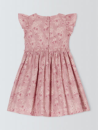 John Lewis Heirloom Collection Kids' Floral Sateen Dress, Pink