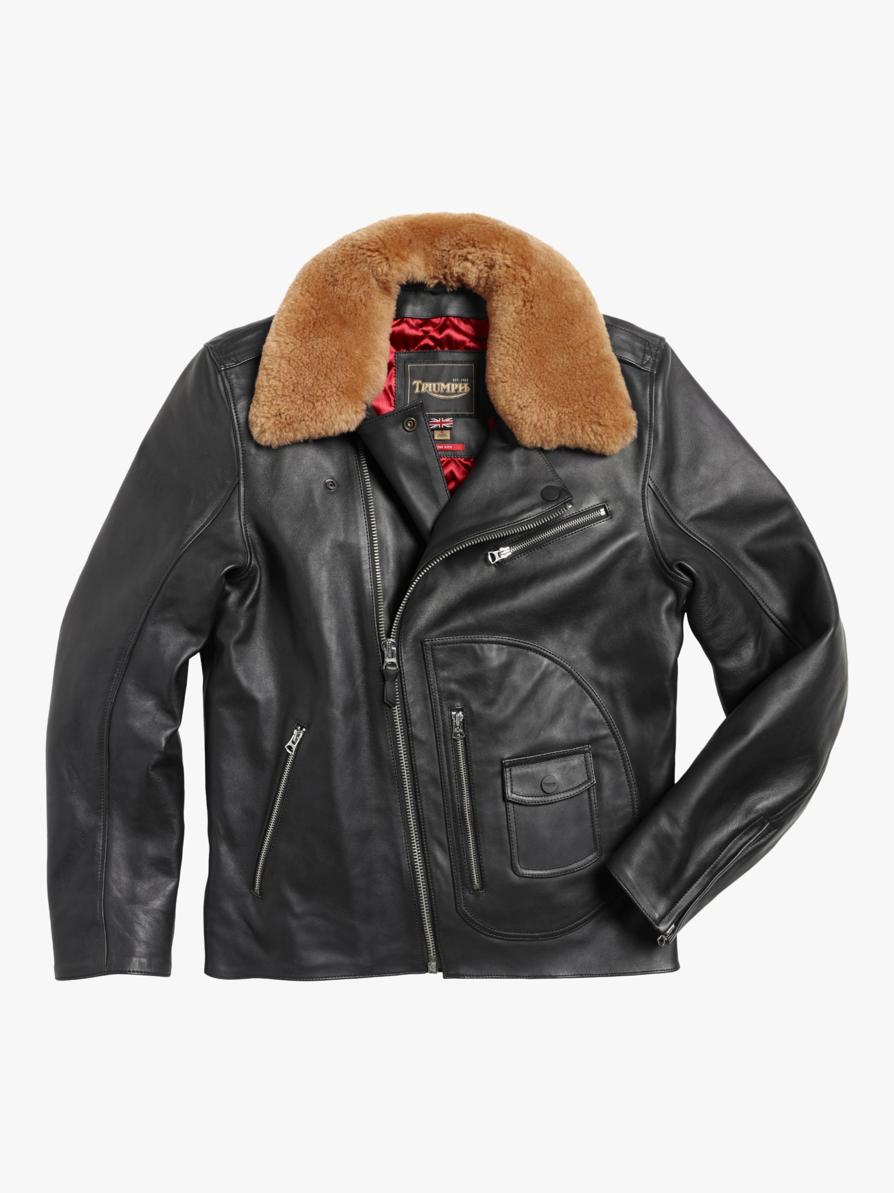 Triumph Motorcycles Rexford Leather Jacket at John Lewis & Partners
