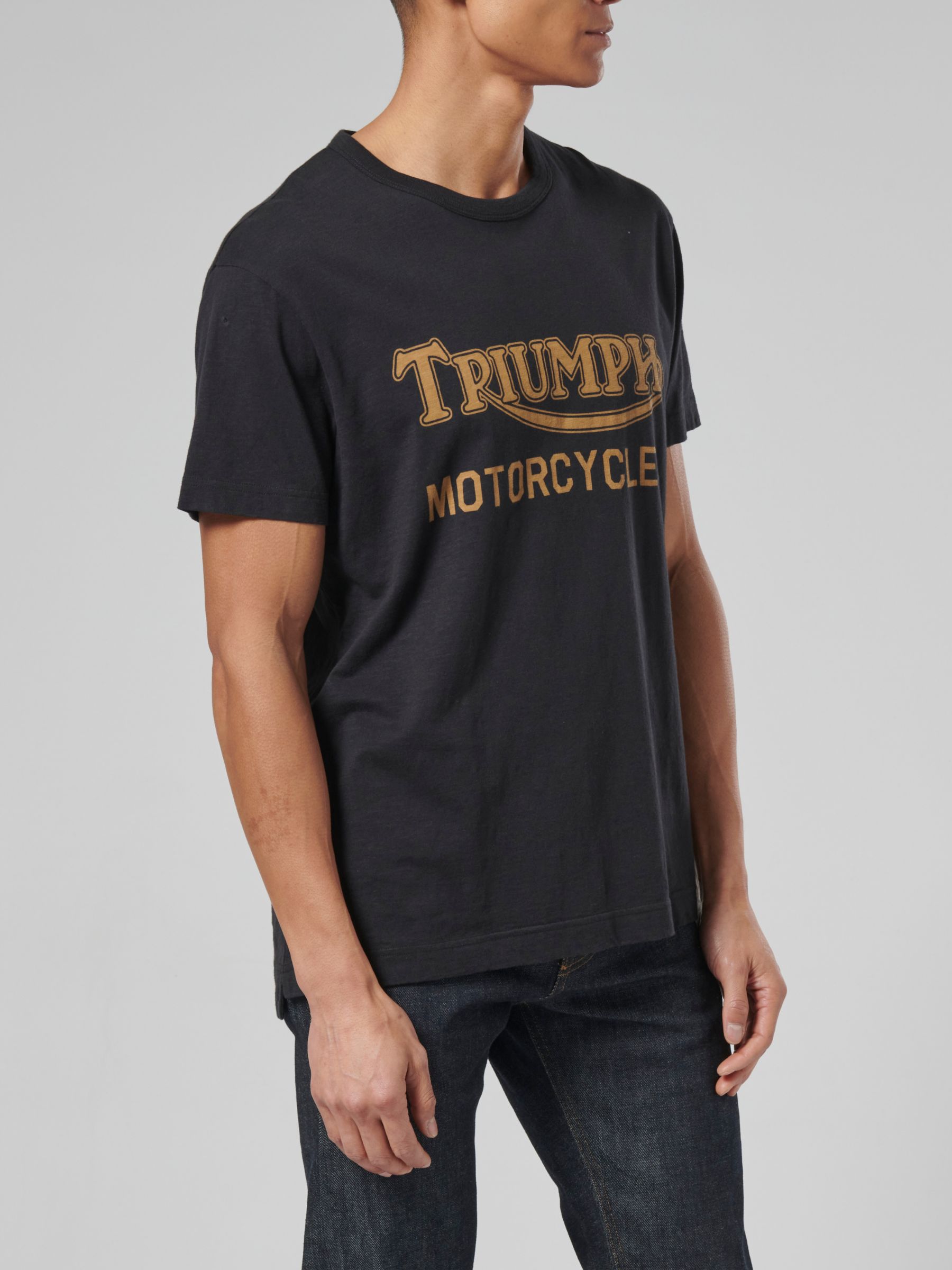 Triumph Motorcycles Barwell T-Shirt, Black at John Lewis & Partners