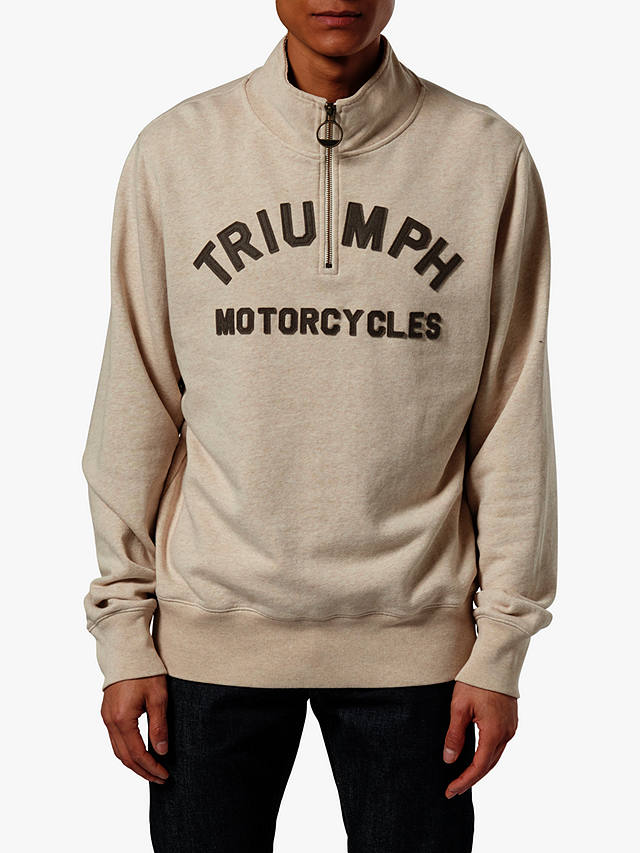 Triumph Motorcycles Ribble Zip Neck Sweatshirt, Oatmeal
