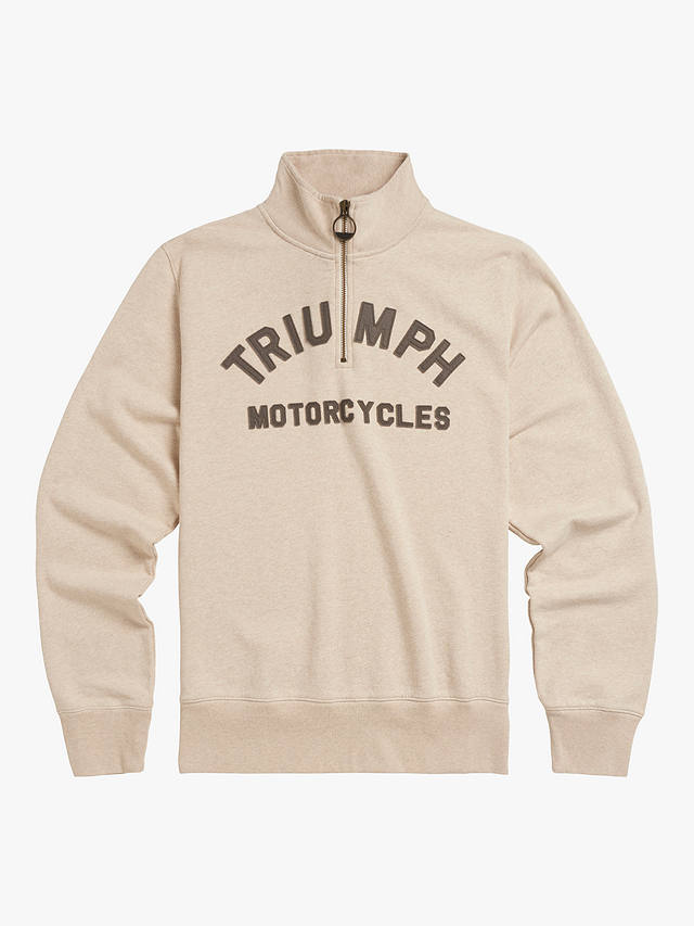 Triumph Motorcycles Ribble Zip Neck Sweatshirt, Oatmeal